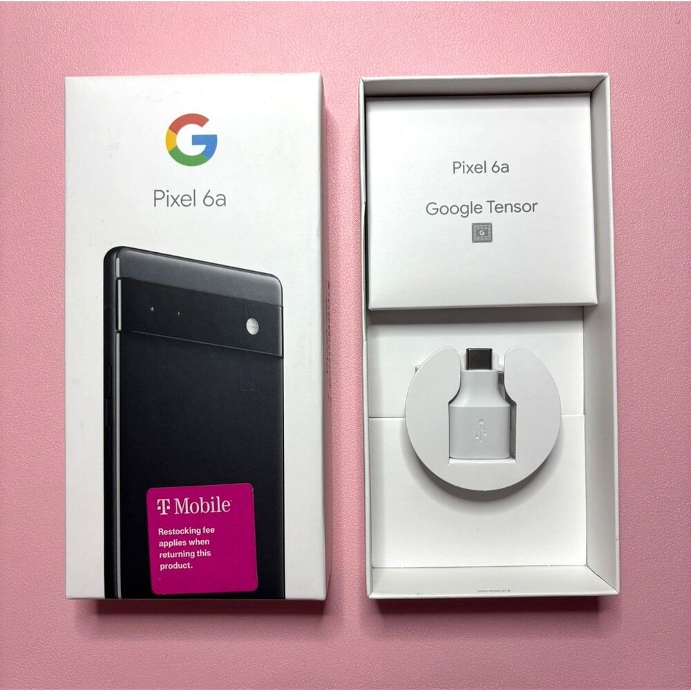 Google Pixel 6a Box With USB Adaptor and Sim Tool Google Tensor